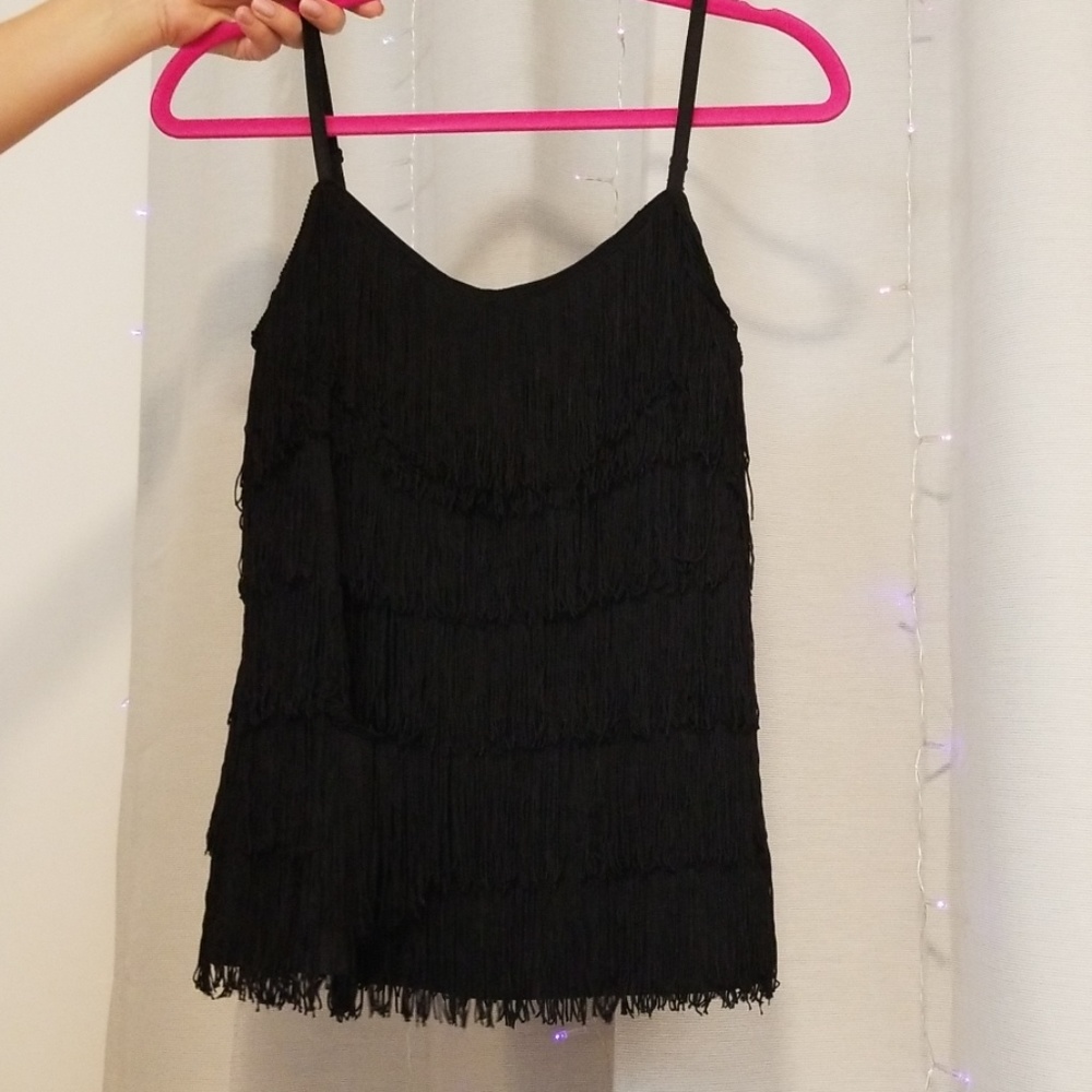 Fringed flapper tank top